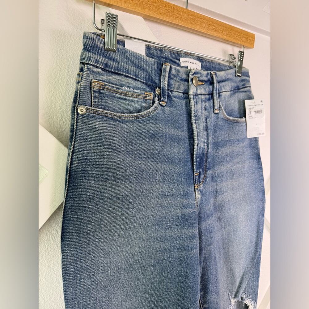 NWT Good American Good Vintage Straight Leg Ankle Jeans in Blue800 Size 2/26 - Picture 4 of 14